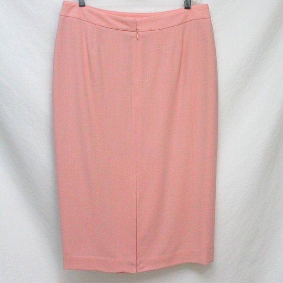 DONCASTER Brand New Rose Thin 100% Wool Below the Knee Lined Pencil Skirt NEW 10 - Picture 4 of 7